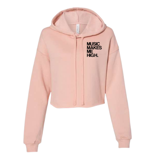 MMMH Cropped Hoodie: Peach | Black