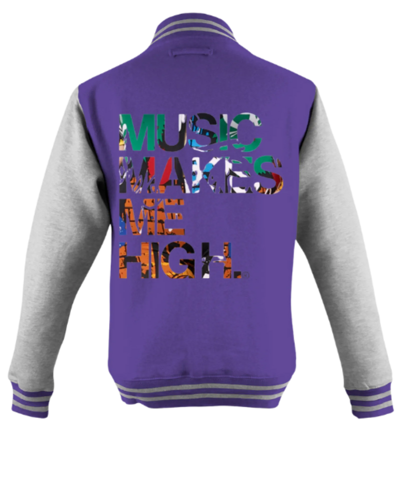 MMMH Unisex Letterman Jacket: Purple/Gray | Graffiti