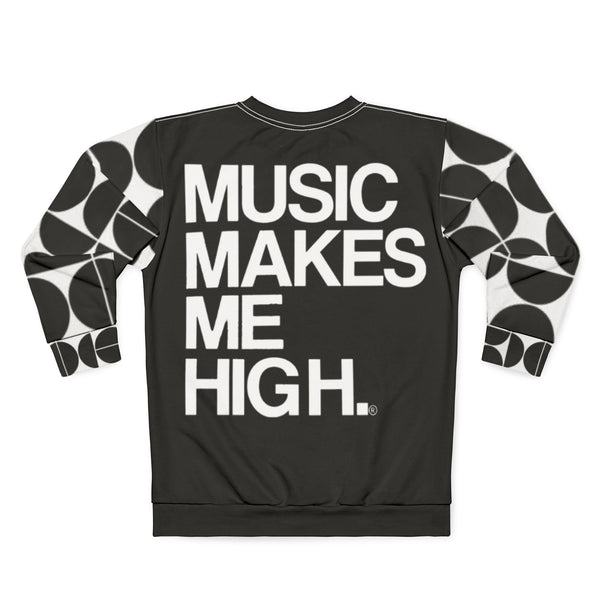 MMMH Unisex Sweatshirt: Black Geo/Black | White