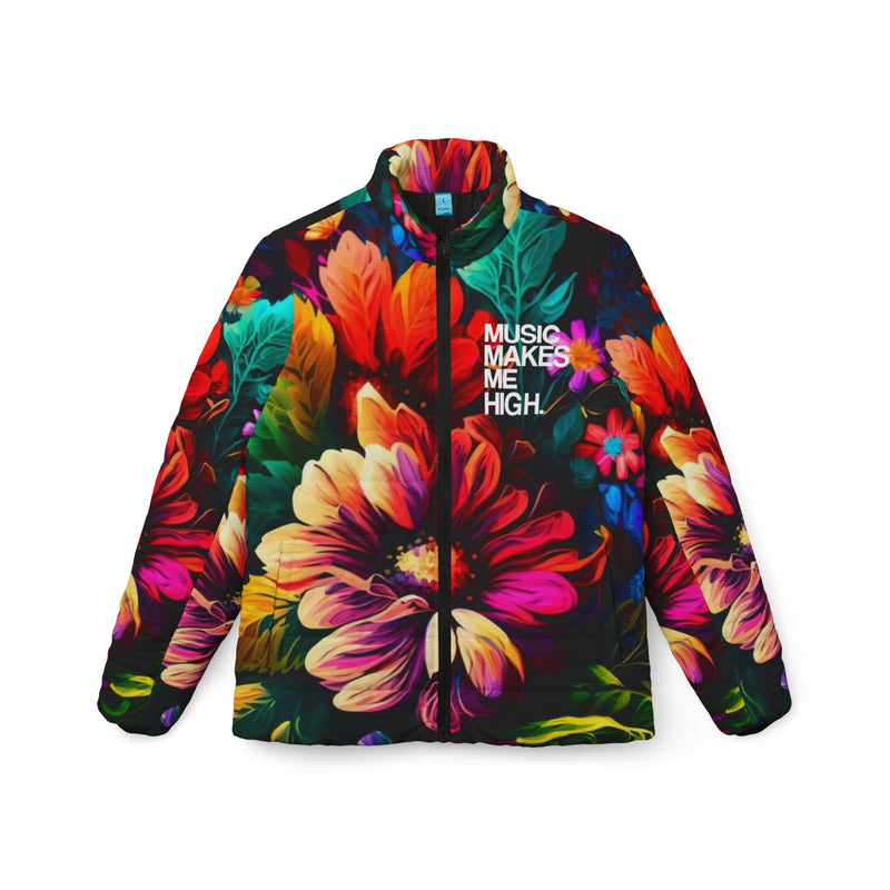 MMMH Women’s Puffer Jacket: Floral | White