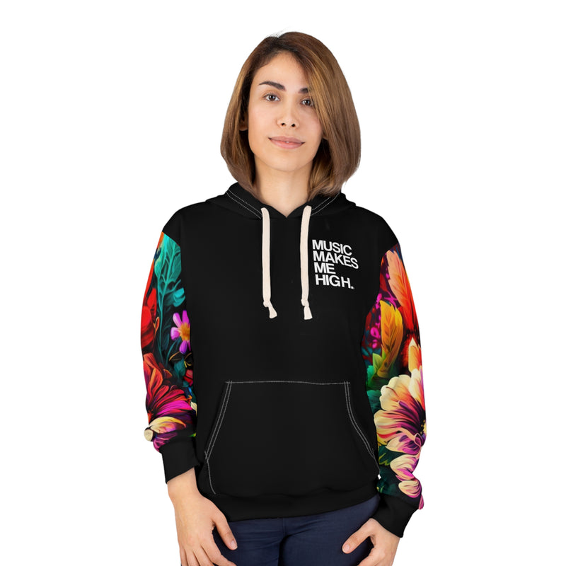 MMMH Unisex Hoodie: Floral/Black | White