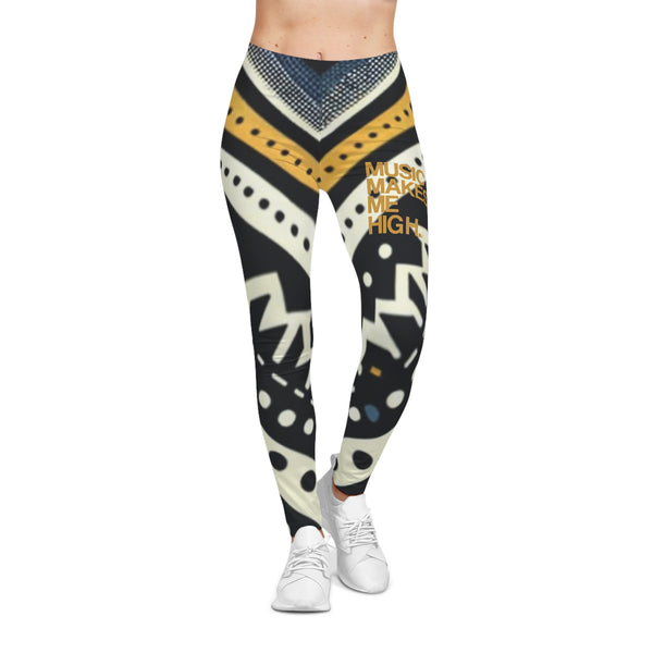 MMMH Leggings: Black Abstract | Gold