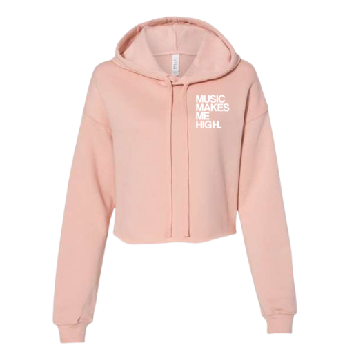 MMMH Cropped Hoodie: Peach | White