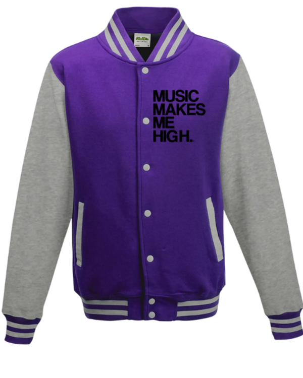 MMMH Unisex Letterman Jacket: Purple/Gray | Black