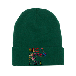 MMMH Beanie: Dark Green | Floral