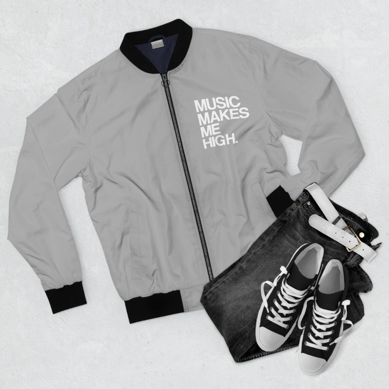 MMMH Unisex Bomber Jacket: Light Grey | White