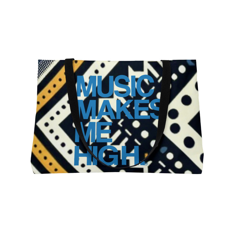 MMMH Weekender Bag (Black Handle): Black Abstract | Blue