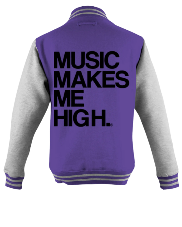 MMMH Unisex Letterman Jacket: Purple/Gray | Black