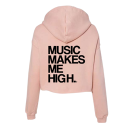 MMMH Cropped Hoodie: Peach | Black