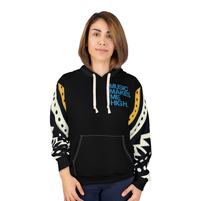 MMMH Unisex Hoodie: Black Abstract/Black | Blue