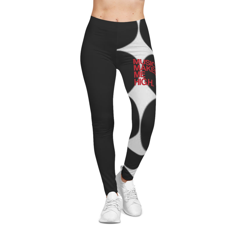 MMMH Leggings: Black Geo/Black | Red