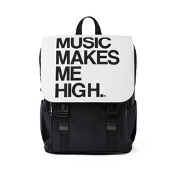 MMMH Backpack: White | Black Lettering