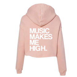 MMMH Cropped Hoodie: Peach | White