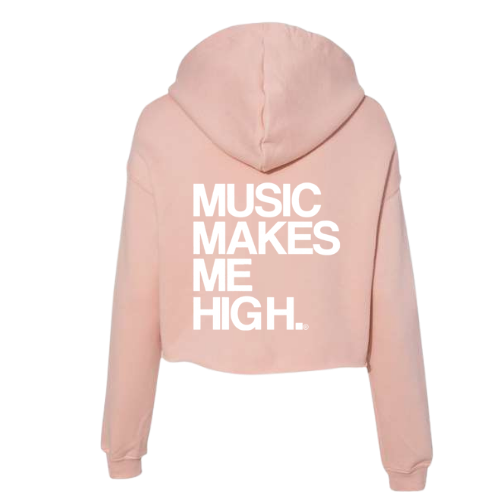 MMMH Cropped Hoodie: Peach | White