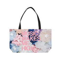 MMMH Weekender Bag (Black Handle): Flowers | Light Pink