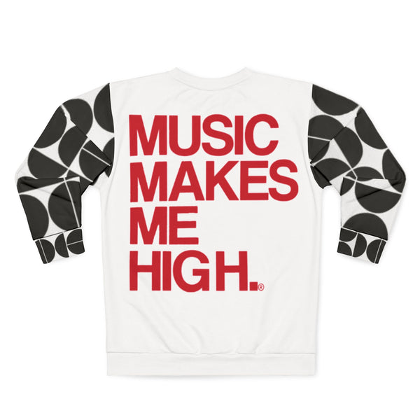 MMMH Unisex Sweatshirt: Black Geo/White | Red