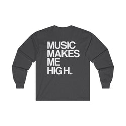 MMMH Unisex Long Sleeve Tee: Dark Heather | White Lettering