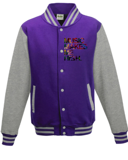 MMMH Unisex Letterman Jacket: Purple/Gray | Floral