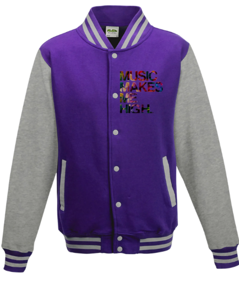 MMMH Unisex Letterman Jacket: Purple/Gray | Floral