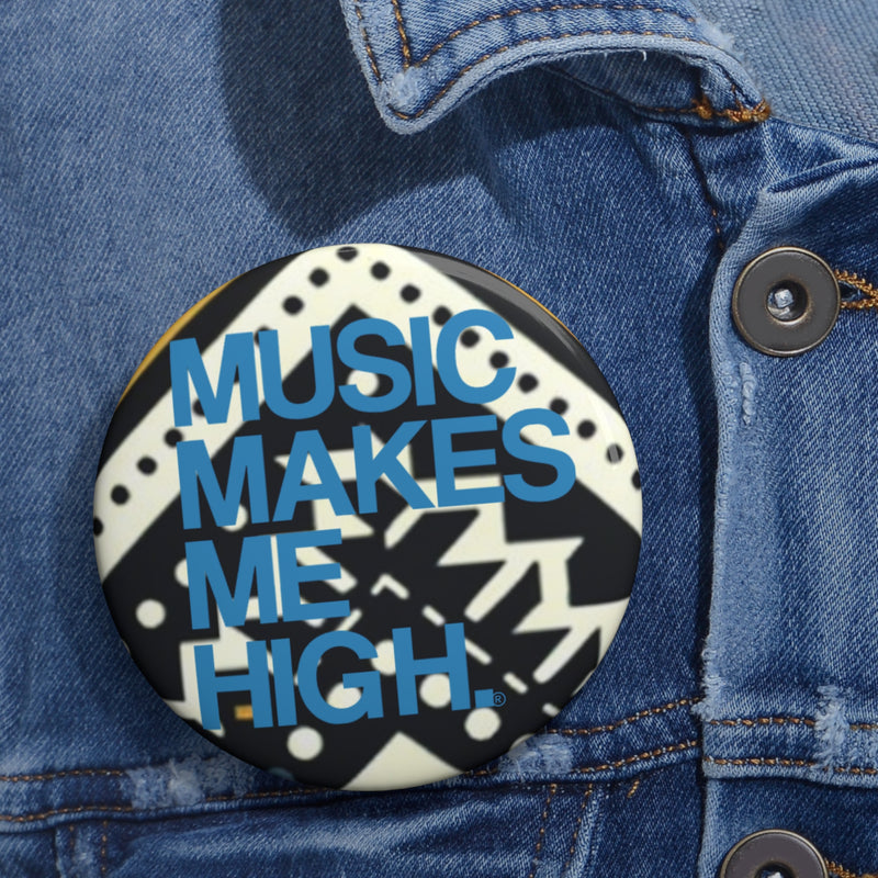 MMMH Round Pin: Black Abstract | Blue