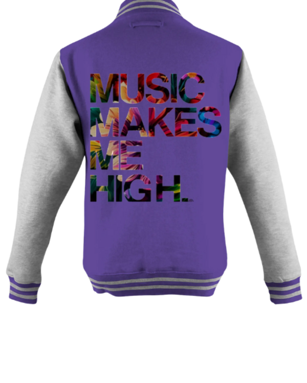 MMMH Unisex Letterman Jacket: Purple/Gray | Floral