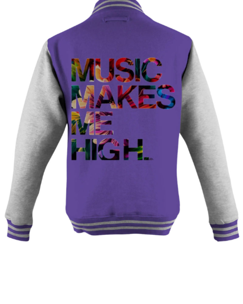 MMMH Unisex Letterman Jacket: Purple/Gray | Floral