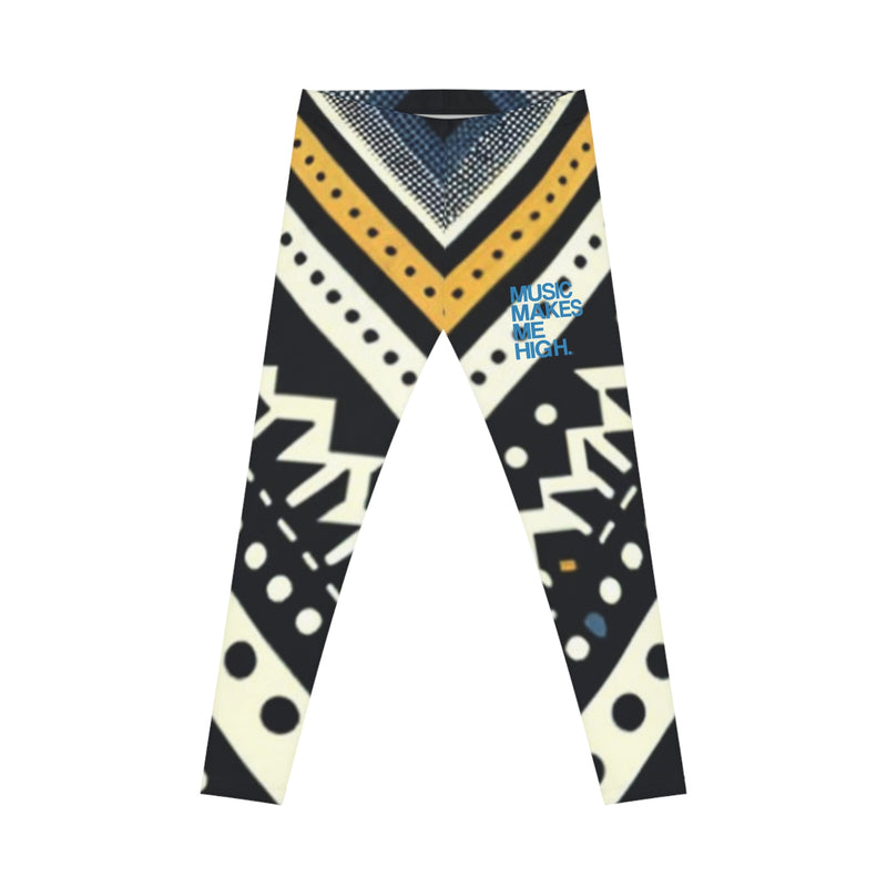 MMMH Leggings: Black Abstract | Blue