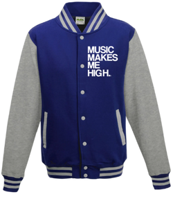 MMMH Unisex Letterman Jacket: Royal/Gray | White