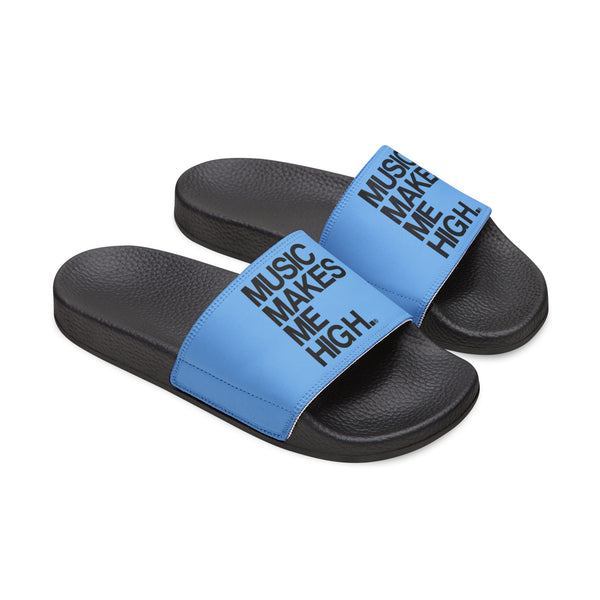 MMMH Unisex Slides: Light Blue/Black | Black