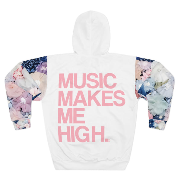 MMMH Unisex Hoodie: Flowers/White | Light Pink