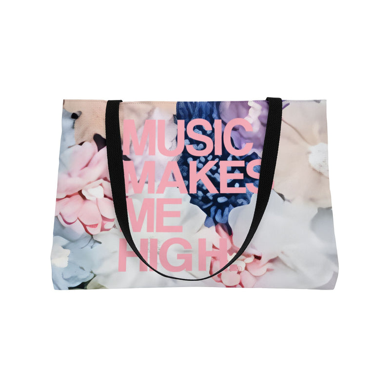 MMMH Weekender Bag (Black Handle): Flowers | Light Pink