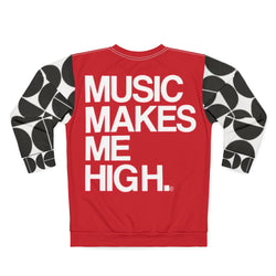 MMMH Unisex Sweatshirt: Black Geo/Red | White