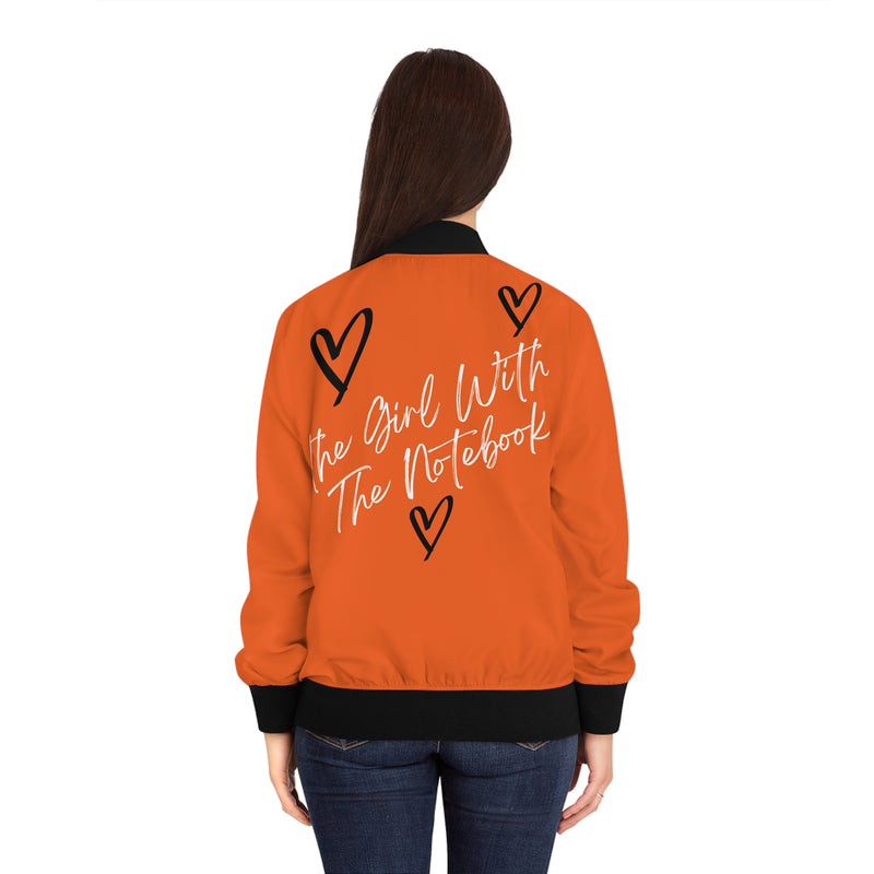 TGWTN Women's Bomber Jacket: Black/White | Orange