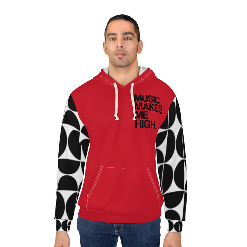 MMMH Unisex Hoodie: Black Geo/Red | Black