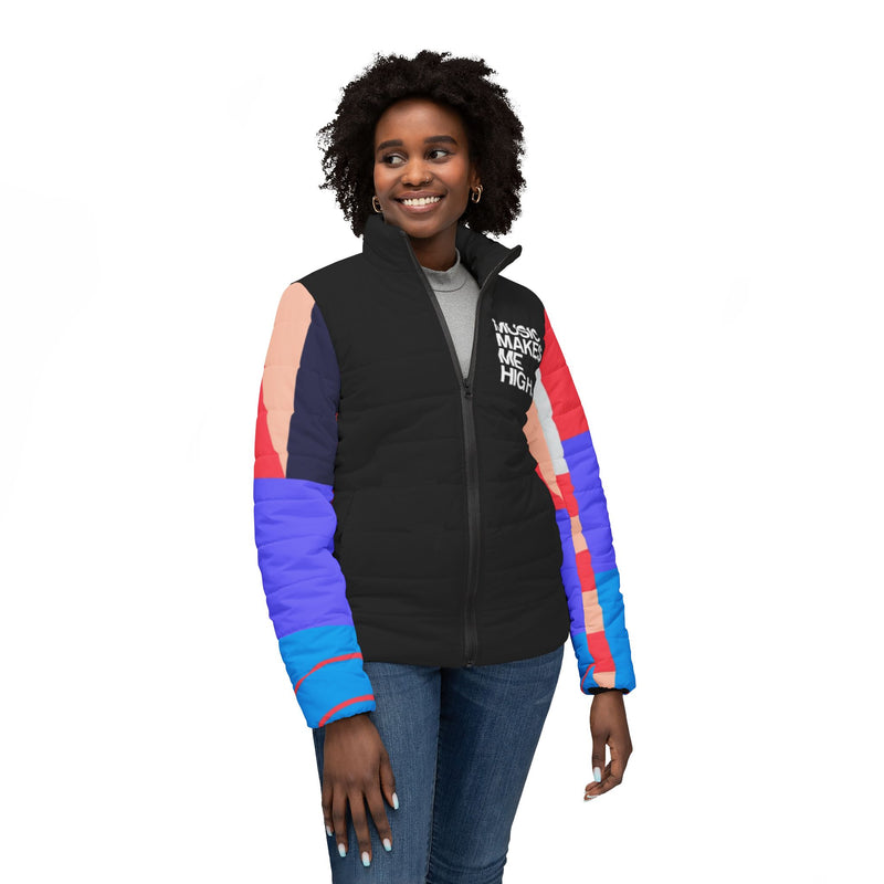 MMMH Women’s Puffer Jacket: Rene/Black | White