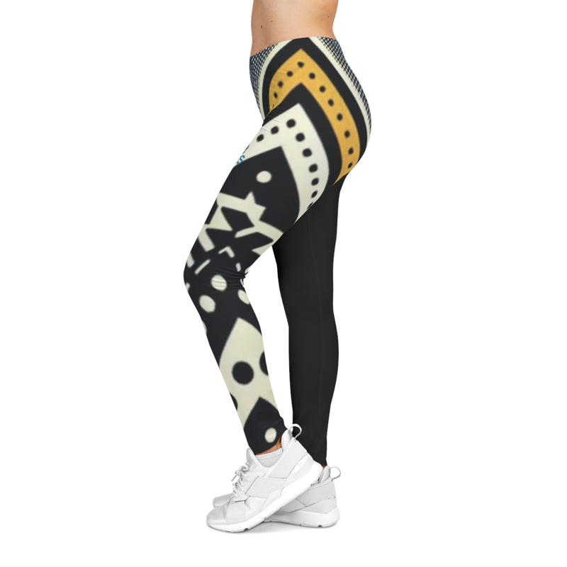 MMMH Leggings: Black Abstract/Black | Blue