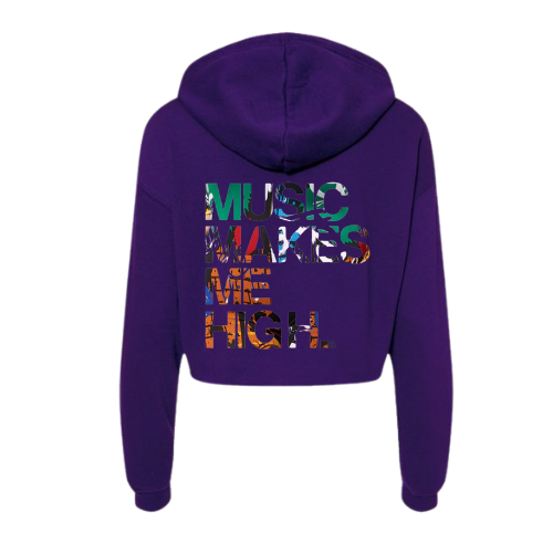 MMMH Cropped Hoodie: Purple | Graffiti