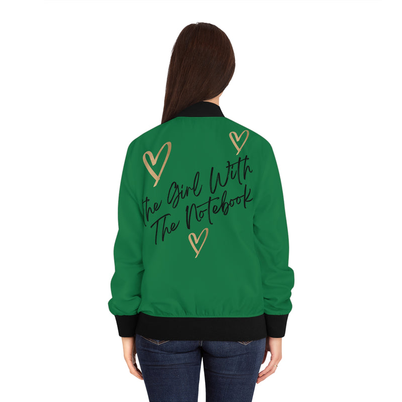 TGWTN Women's Bomber Jacket: Brown/Black | Dark Green