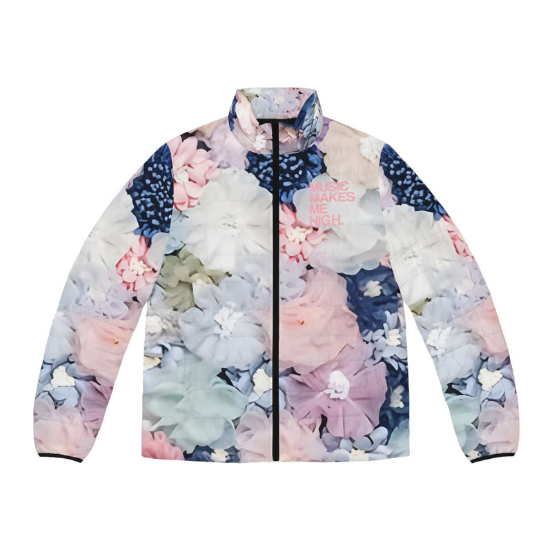 MMMH Men's Puffer Jacket: Flowers | Light Pink