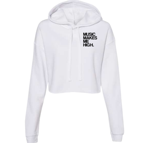 MMMH Cropped Hoodie: White | Black