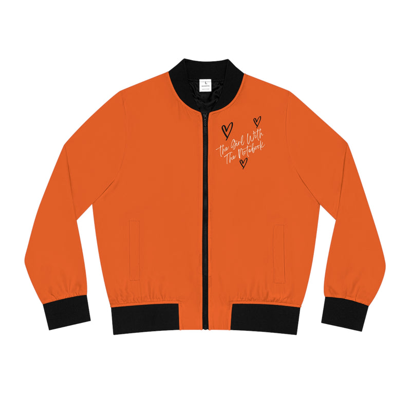 TGWTN Women's Bomber Jacket: Black/White | Orange