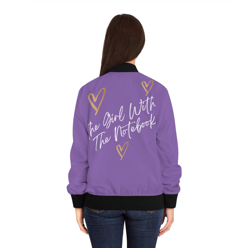 TGWTN Women's Bomber Jacket: Brown/White | Light Purple