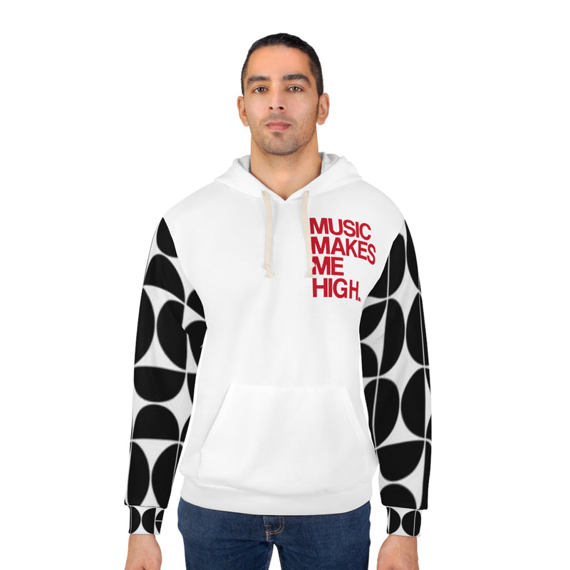 MMMH Unisex Hoodie: Black Geo/White | Red