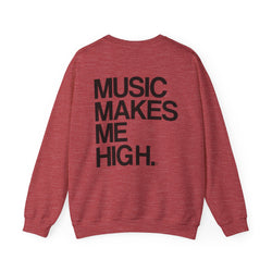 MMMH Unisex Sweatshirt: Heather Sport Scarlet Red | Black Lettering