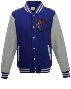 MMMH Unisex Letterman Jacket: Royal/Gray | Floral