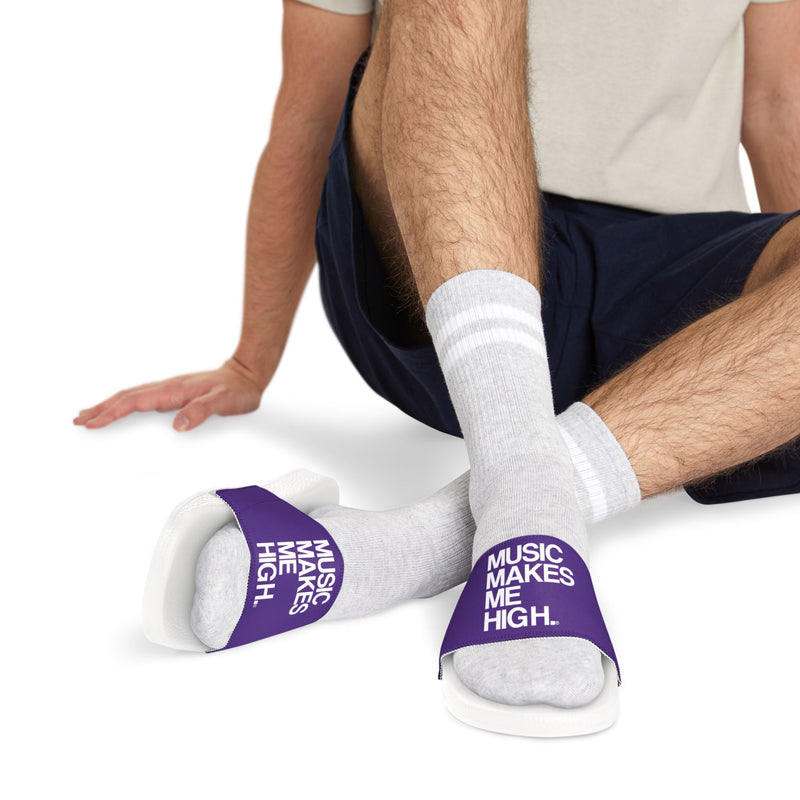 MMMH Unisex Slides: Purple/White | White