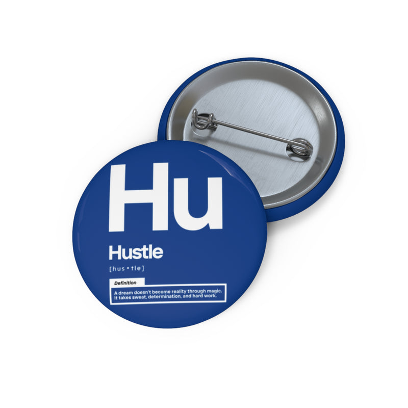 NOVL Round Pin: Hustle White | Dark Blue