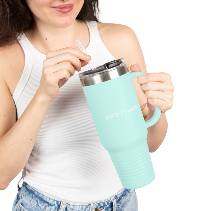 IJTT Insulated Mug: At Slash White | Teal