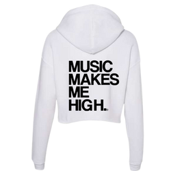 MMMH Cropped Hoodie: White | Black