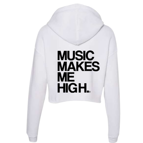 MMMH Cropped Hoodie: White | Black